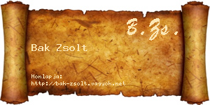 Bak Zsolt névjegykártya